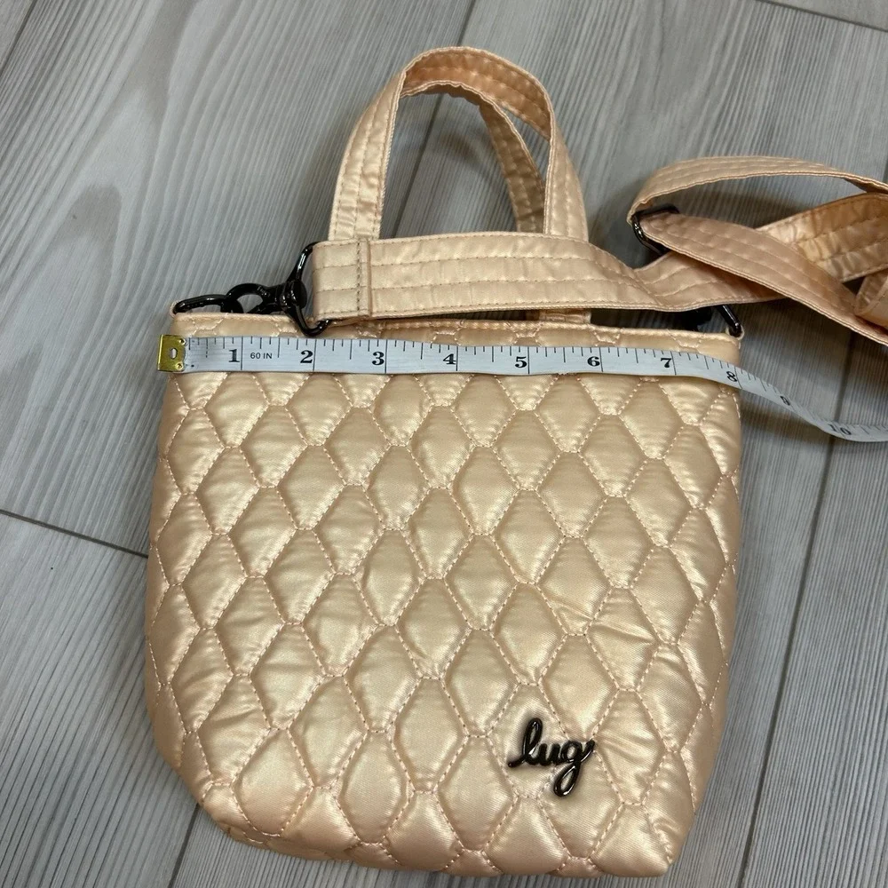 Lug 'Tip Toe' Tiptoe‎ Tote Cross-body Bag Purse Metallic Rose Gold